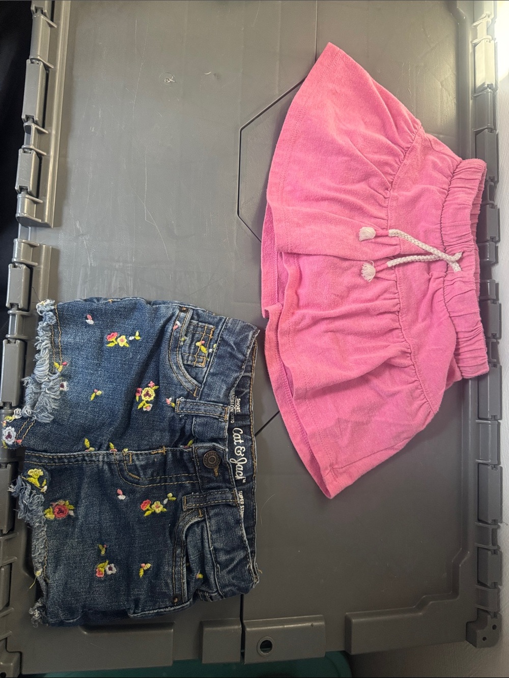 Cat & Jack Pink Skort and Embroidered Denim Shorts Set